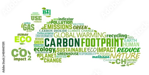 Carbon footprint. Ecology, global warming symbol. Editable vector illustration photo