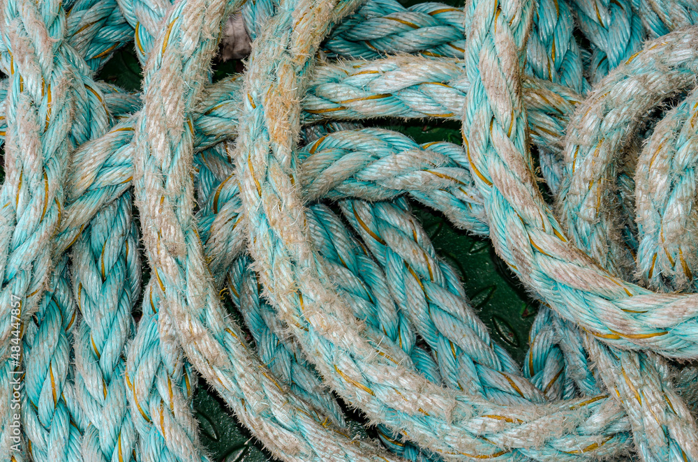 Close-Up of a thick and strong rope used in shipping traffic