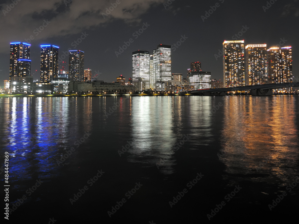 夜景 晴海 東京都江東区豊洲の風景 夜景 晴海 東京都江東区豊洲の風景