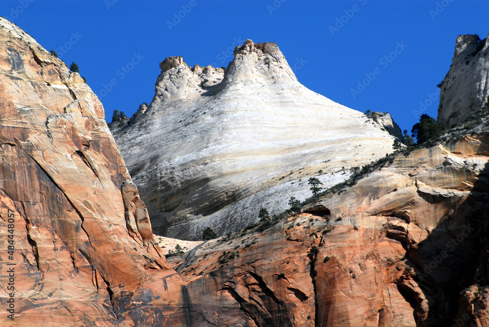 Utah- Zion- Panorama of Unique Shaped Mountaintops Known as the Beehives