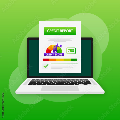Credit score concept icon. Document concept.Vector illustration design