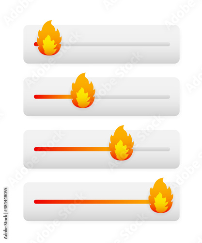 Level slider in flat style on white background. Flat vector. Arrow icon. Vector color icon