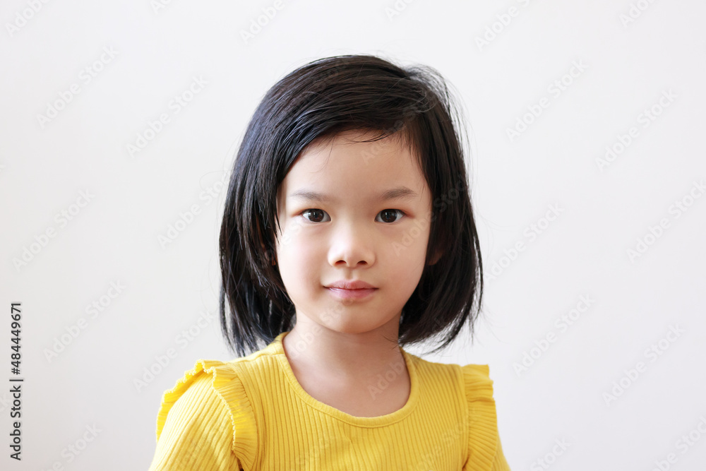 Little asian kid girl portrait on white background Little asian kid girl portrait on white background