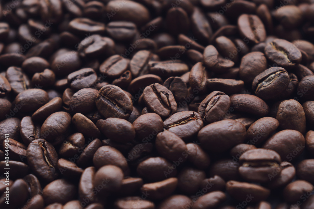 Сoffee beans of different sizes closeup Сoffee beans of different sizes closeup