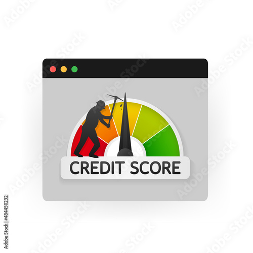 Credit score concept icon. Document concept.Vector illustration design