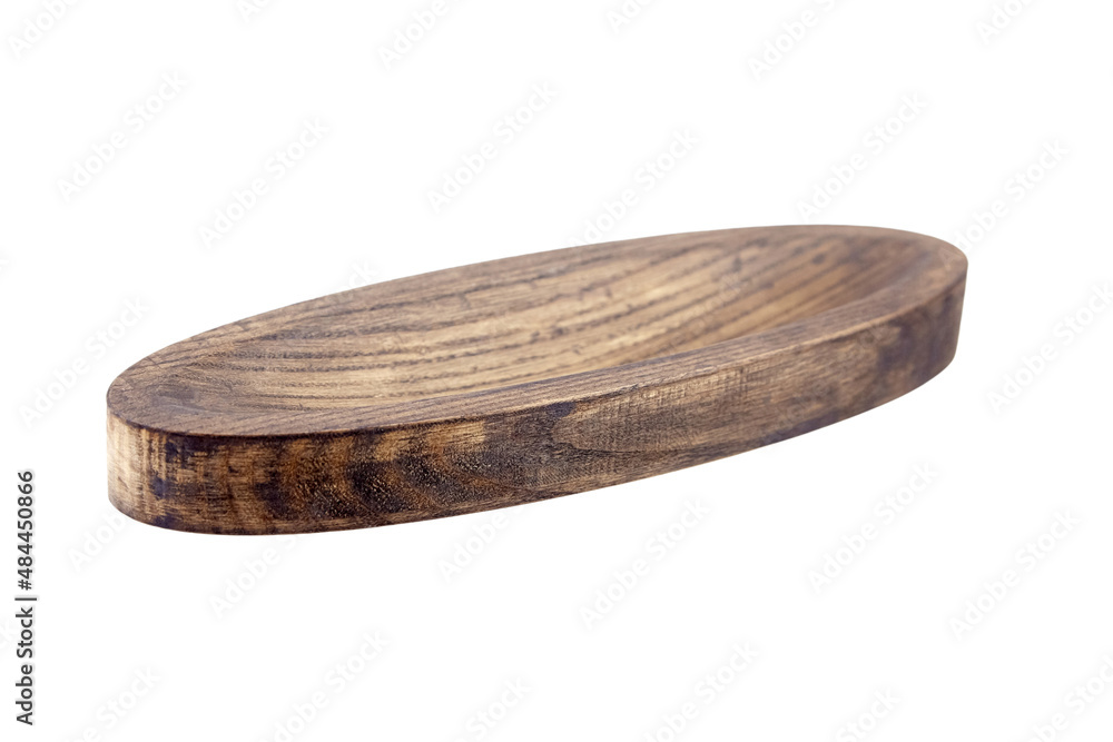 Oval serving board with recess isolated on white Oval serving board with recess isolated on white