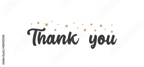 Thank you lettering. Thanks message calligraphy in modern hand drawn style font.