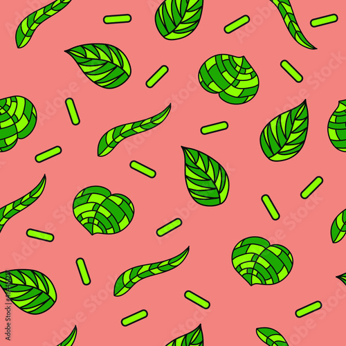 doodle pattern leaf green