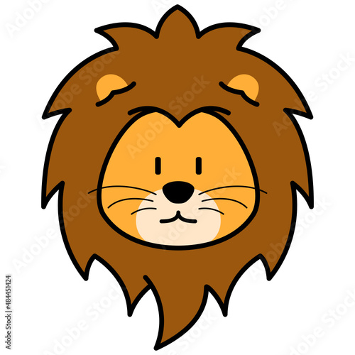 lion icon. lion cute illustration. Suitable to use for book  sticker  emoji  children  etc.