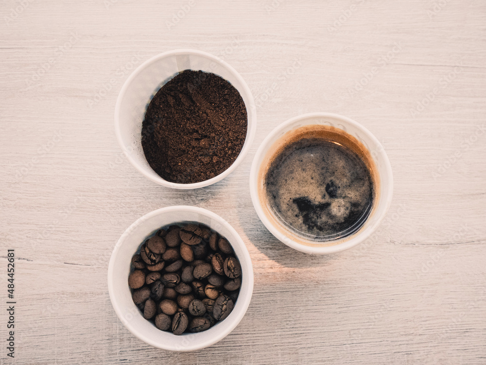coffee beans and cup coffee beans and cup