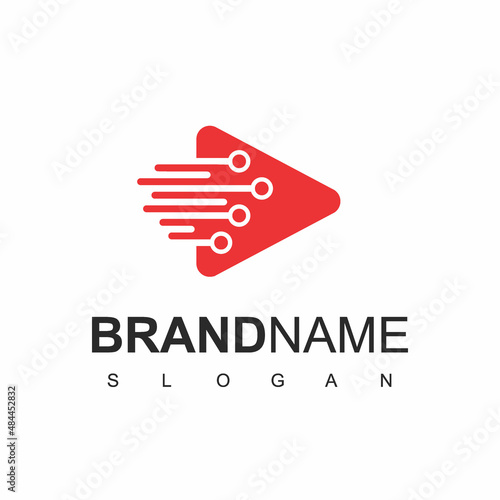 Media Player Logo Design Template, Play button Icon Vector
