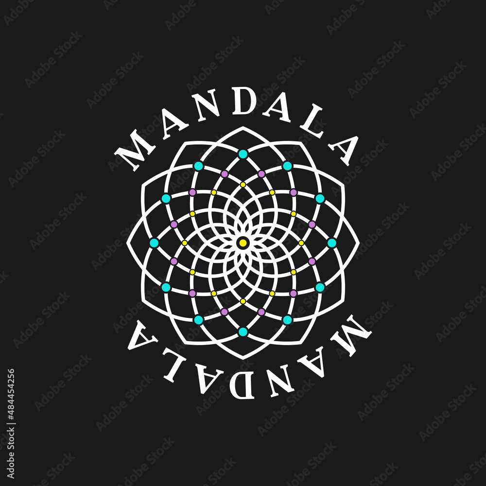 Simple Mandala Illustration With Beads vector inspiration Simple Mandala Illustration With Beads vector inspiration