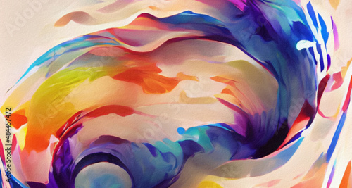 Wall art painting for print or creative design, decoration. Watercolor patter...