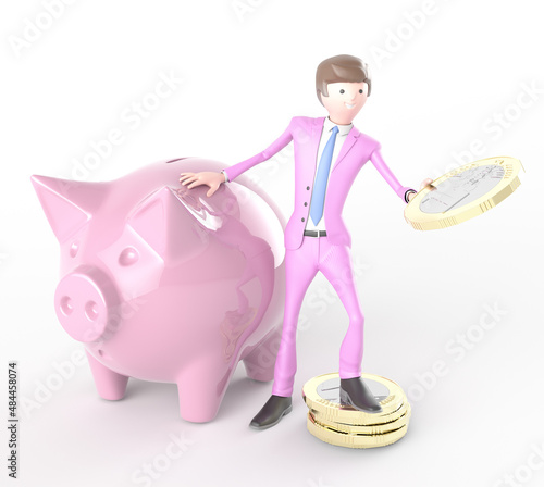 businessman and piggy bank