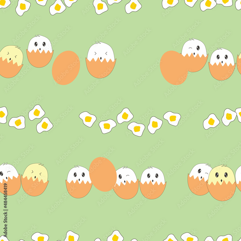 Fototapeta premium beautiful seamless pattern of egg