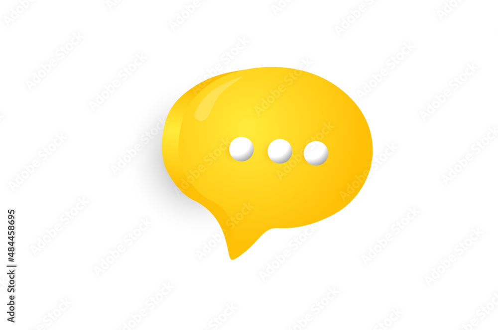 modern 3D Minimal yellow chat bubbles on white background. concept of social media messages. 3d render illustration modern 3D Minimal yellow chat bubbles on white background. concept of social media messages. 3d render illustration