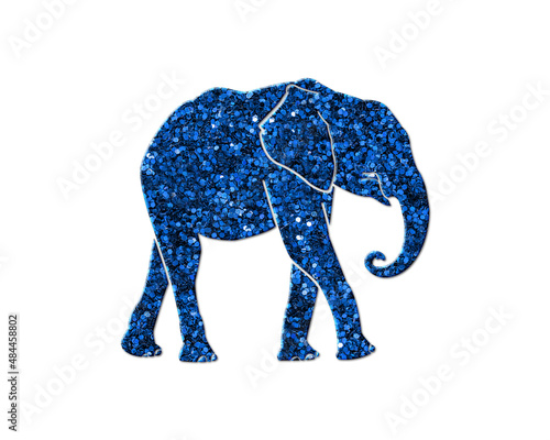 Elephant Animal Glitter Blue Icon Logo Symbol illustration