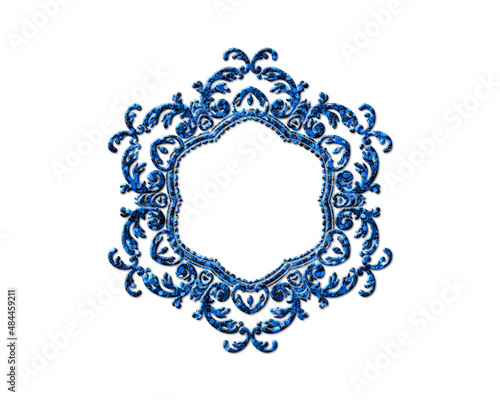 Mandala flower frame Glitter Blue Icon Logo Symbol illustration