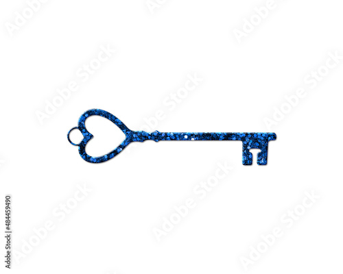Vintage Retro Key Glitter Blue Icon Logo Symbol illustration © SunFrot
