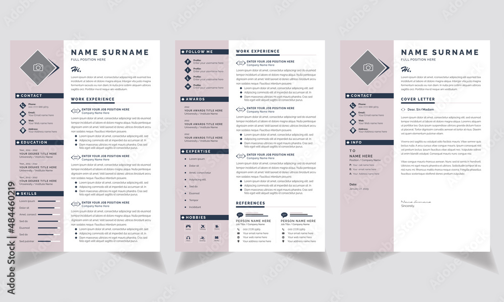 Clean and Professional  Resume and Cover Letter Template Set