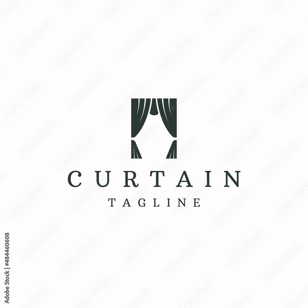Curtain logo icon design template flat vector Curtain logo icon design template flat vector