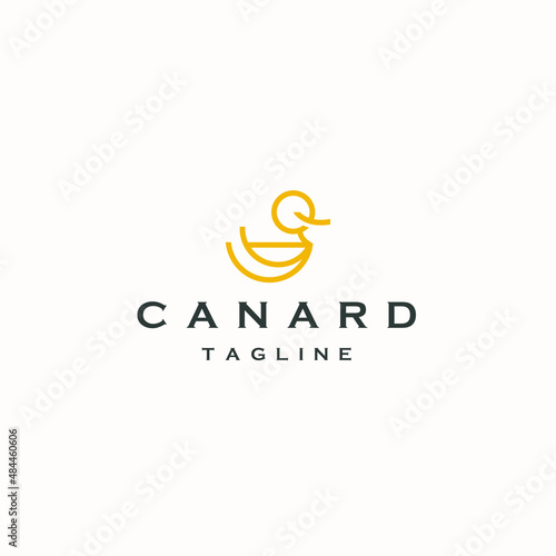 duck logo icon design template flat vector