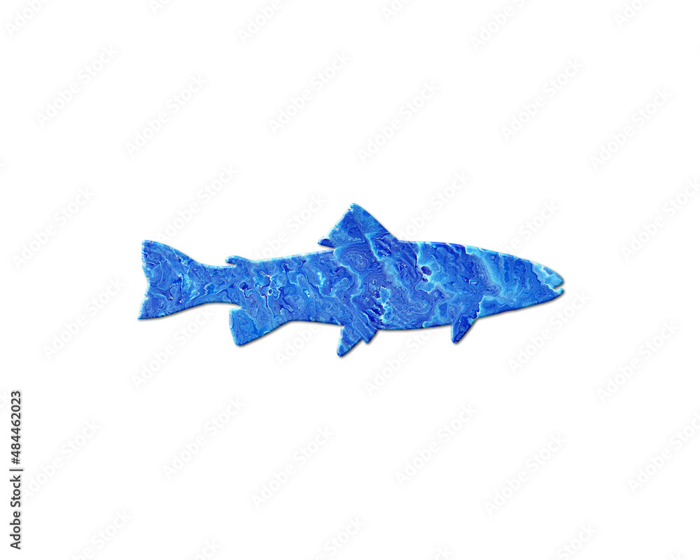fish animal Blue Waves Icon Logo Symbol illustration