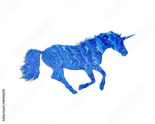 Unicorn horse Blue Waves Icon Logo Symbol illustration