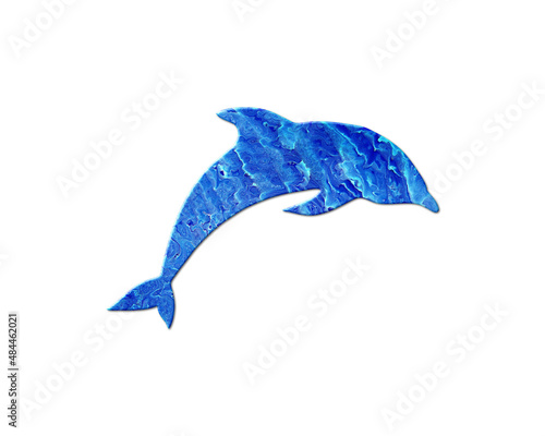 Dolphin Fish Blue Waves Icon Logo Symbol illustration