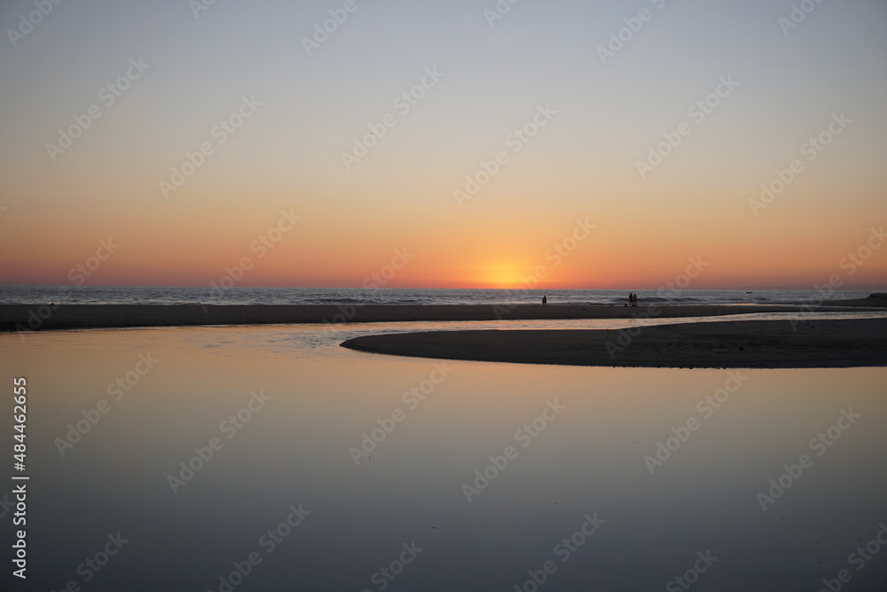 sunset over the lagune sunset over the lagune