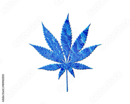 Marijuana Cannabis Pot Blue Waves Icon Logo Symbol illustration