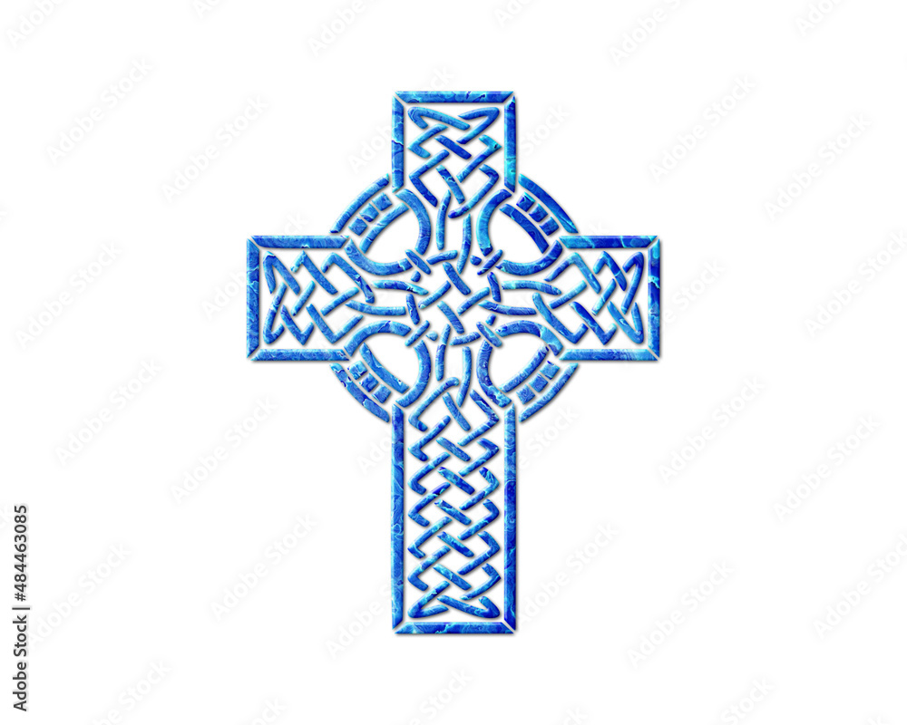 Christian Church Cross Blue Waves Icon Logo Symbol illustration