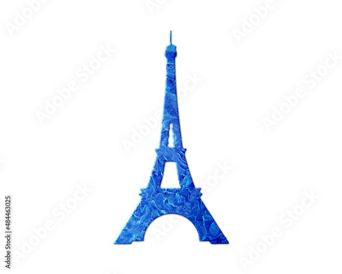 Eiffel Tower Paris, France Blue Waves Icon Logo Symbol illustration