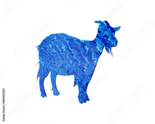 Goat Animal Blue Waves Icon Logo Symbol illustration