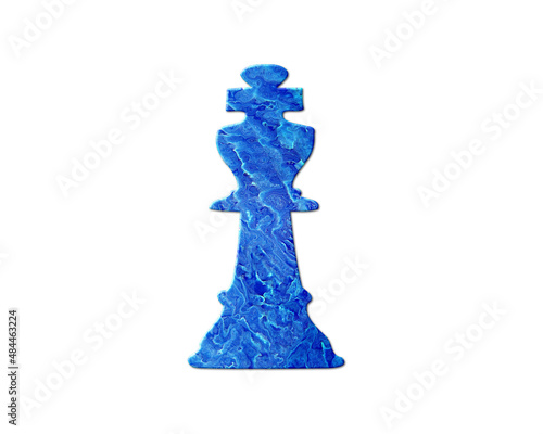 Chess King Blue Waves Icon Logo Symbol illustration