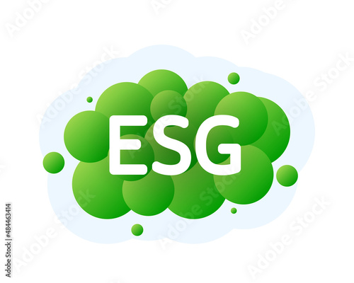 Esg environmental social governance infographic. Isometric outline concept. Ecology concept
