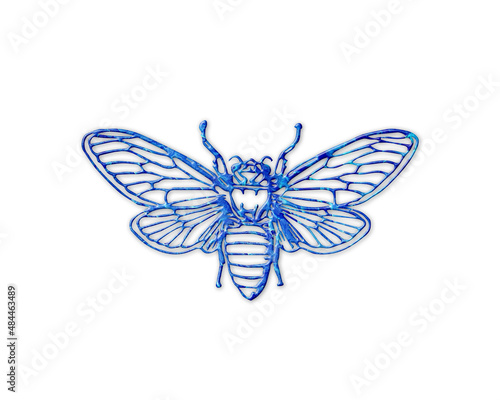 Beekeeper Honey bee Blue Waves Icon Logo Symbol illustration