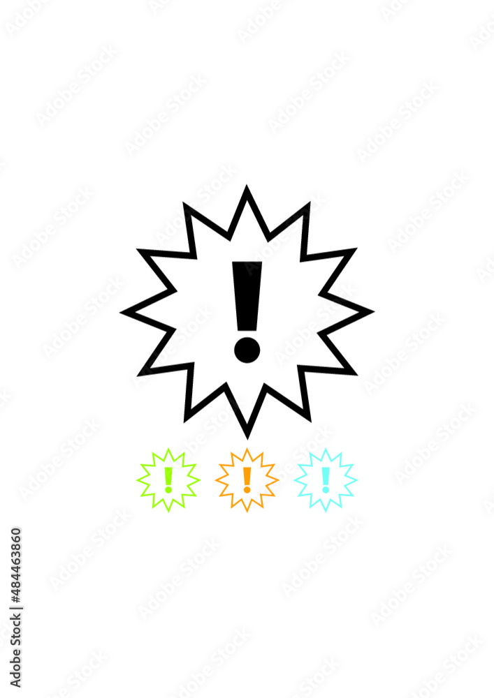 Warning attention sign. Exclamation point. Vector icon isolated Warning attention sign. Exclamation point. Vector icon isolated