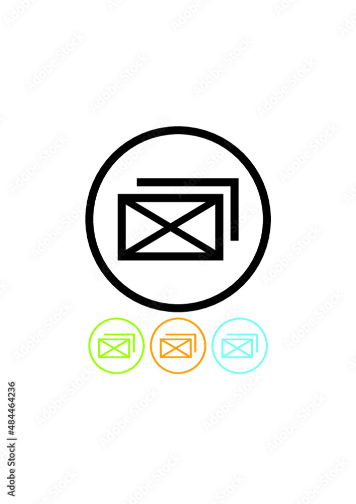 Post office logo or outdoor signage. Envelopes with mail. Vector icon isolated Post office logo or outdoor signage. Envelopes with mail. Vector icon isolated
