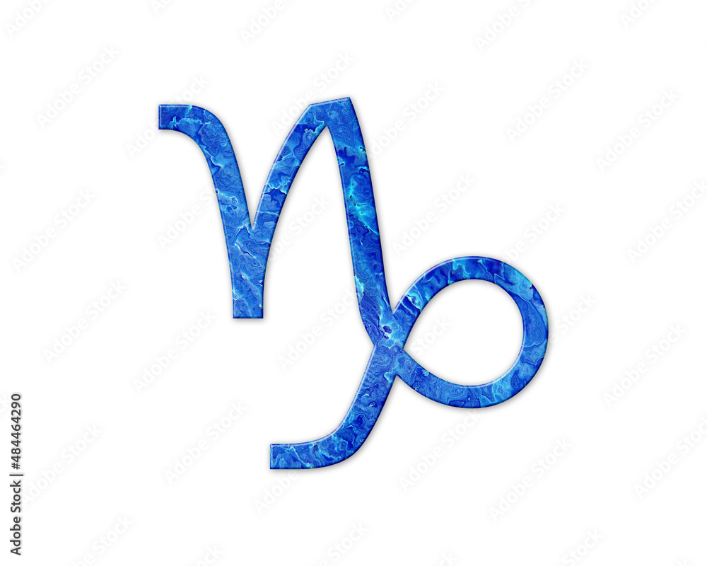 Capricorn Zodiac Astrology Blue Waves Icon Logo Symbol illustration