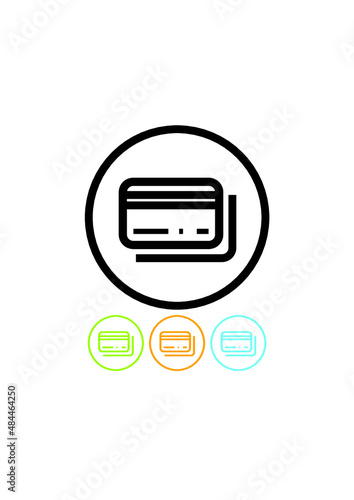Bank cards. Vector icon isolated