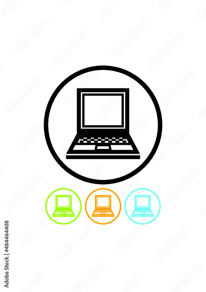 Laptop PC icon isolated. Computer store logo or outdoor sign Laptop PC icon isolated. Computer store logo or outdoor sign