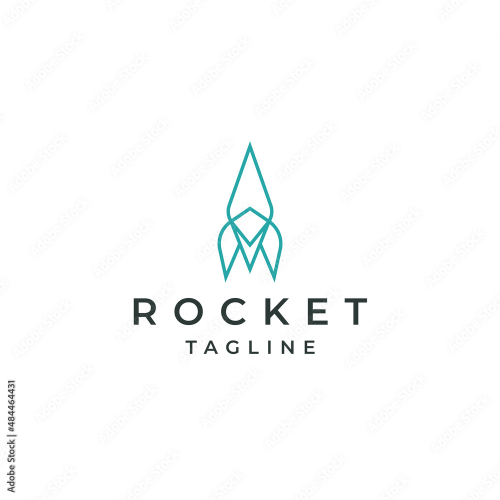 Rocket logo icon design template flat vector Rocket logo icon design template flat vector