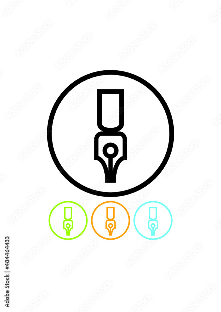 Retro ink pen tip. Creative writing or calligraphy concept. Vector icon isolated Retro ink pen tip. Creative writing or calligraphy concept. Vector icon isolated