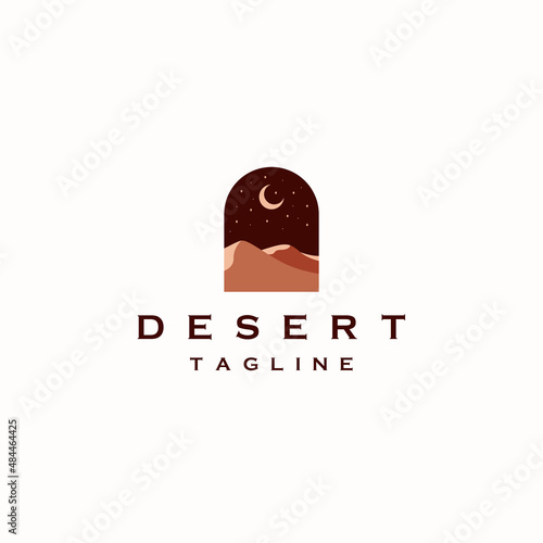 Desert logo icon design template flat vector