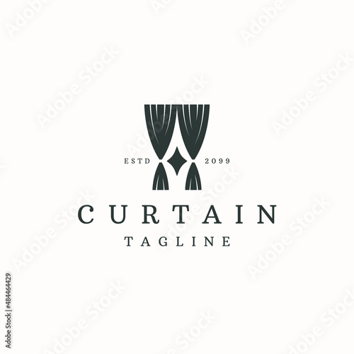 Curtain logo icon design template flat vector