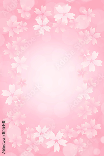 パステルさくらのパーティクル背景　縦位置