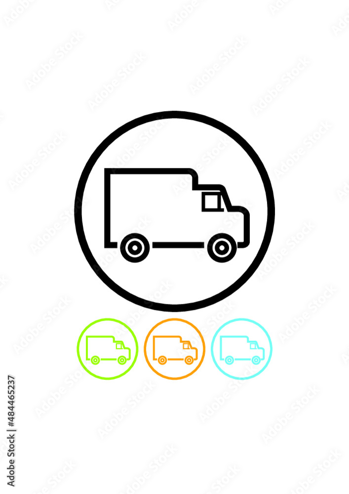 Delivery van vector icon. Moving. Removal truck Delivery van vector icon. Moving. Removal truck