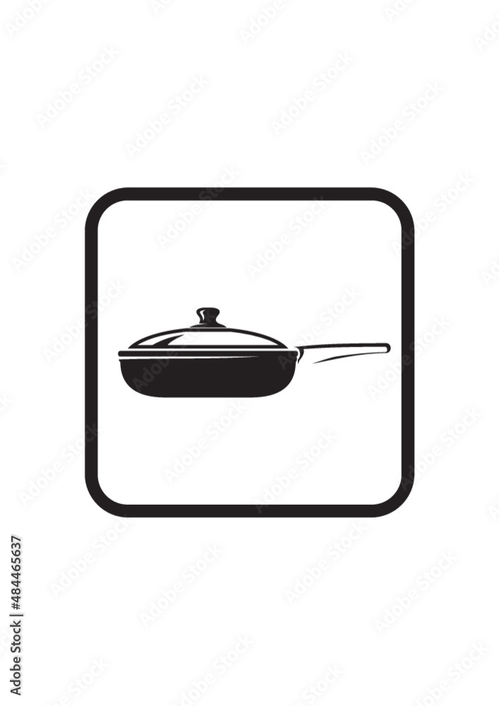 Frying pan. Skillet vector icon isolated on white Frying pan. Skillet vector icon isolated on white
