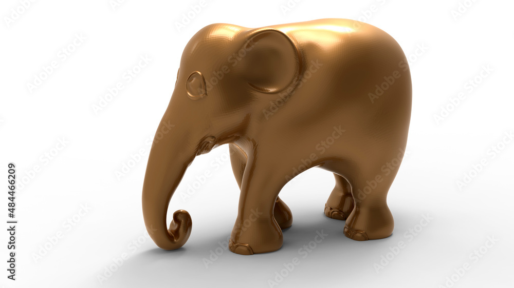 3D rendering - small elephant statuette 3D rendering - small elephant statuette